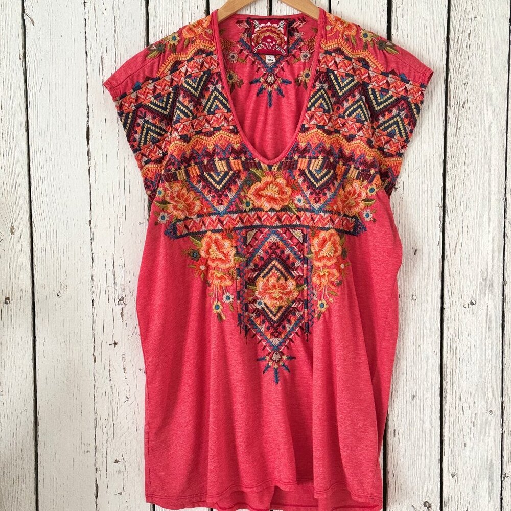 Johnny Was Sentrie Cap Sleeve knit top